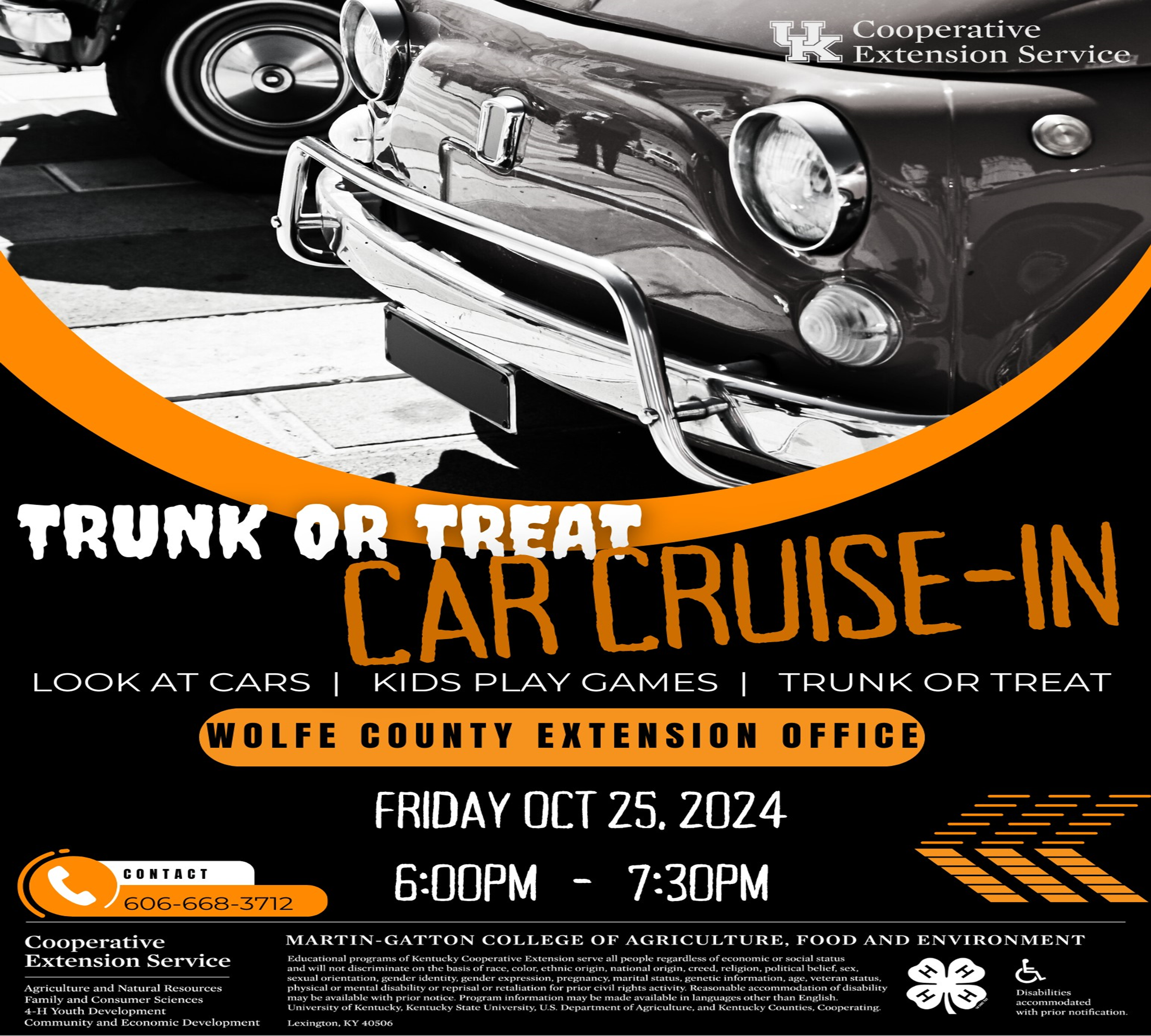 A great night for all agents, members of the Vintage Car Club will hand out treats to the young, and everyone can enjoy the classic automobiles 