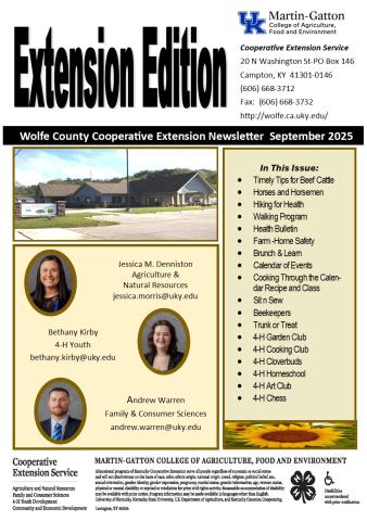 Extension Edition September 2025 from Wolfe Co KY Cooperative Extension